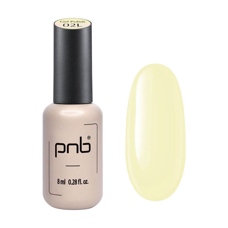 Гель-лак для нігтів PNB Gel Polish UV/LED 02L Butter Yellow, 8 мл